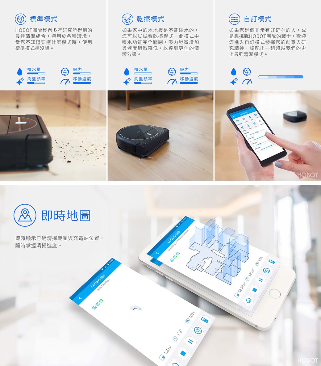 HOBOT 688掃地機器人 全自動智能家用清潔機器人 功能詳情圖片 4|HOBOT 香港